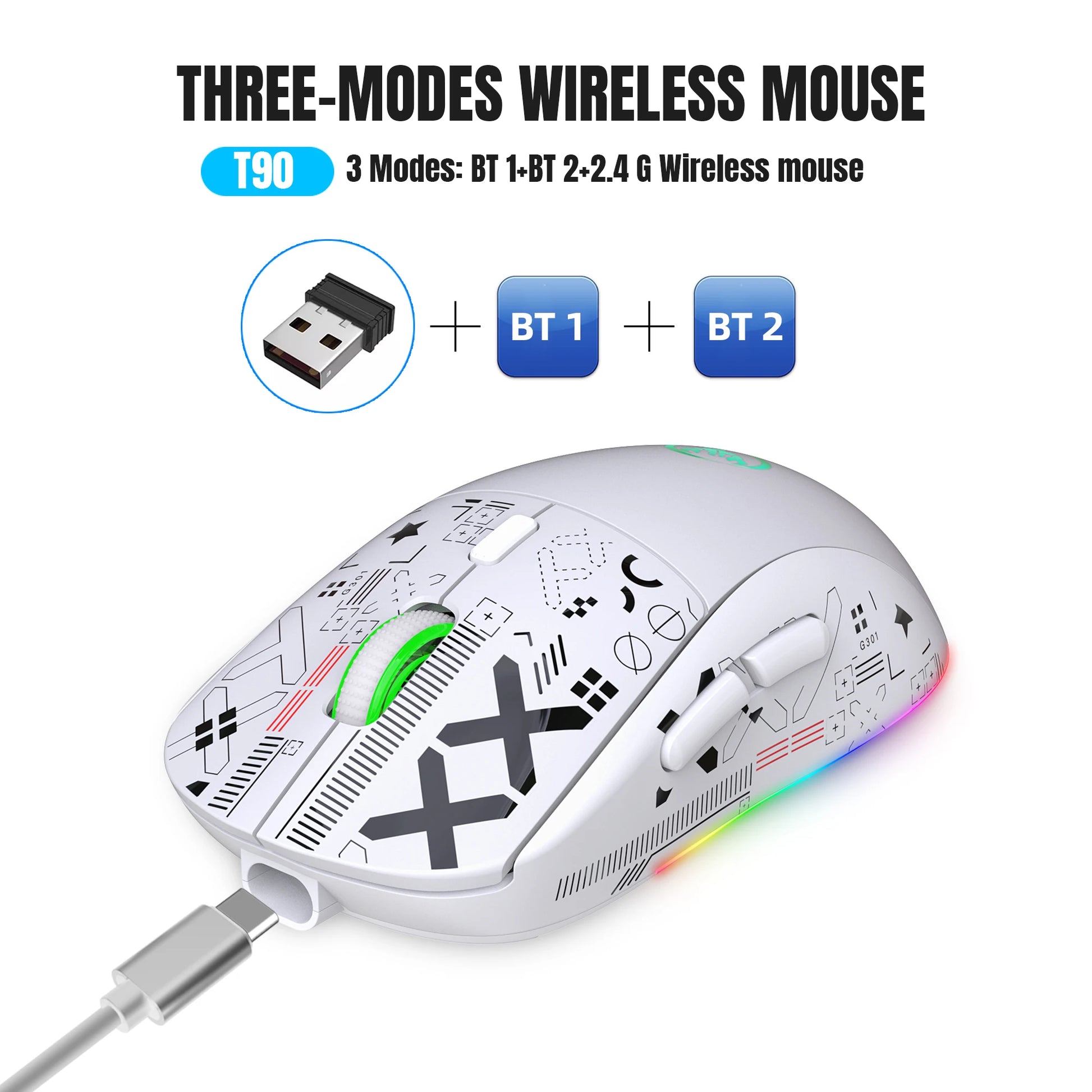 PhantomClick® – 3-Mode Wireless Gaming Mouse - Vista 7 del producto