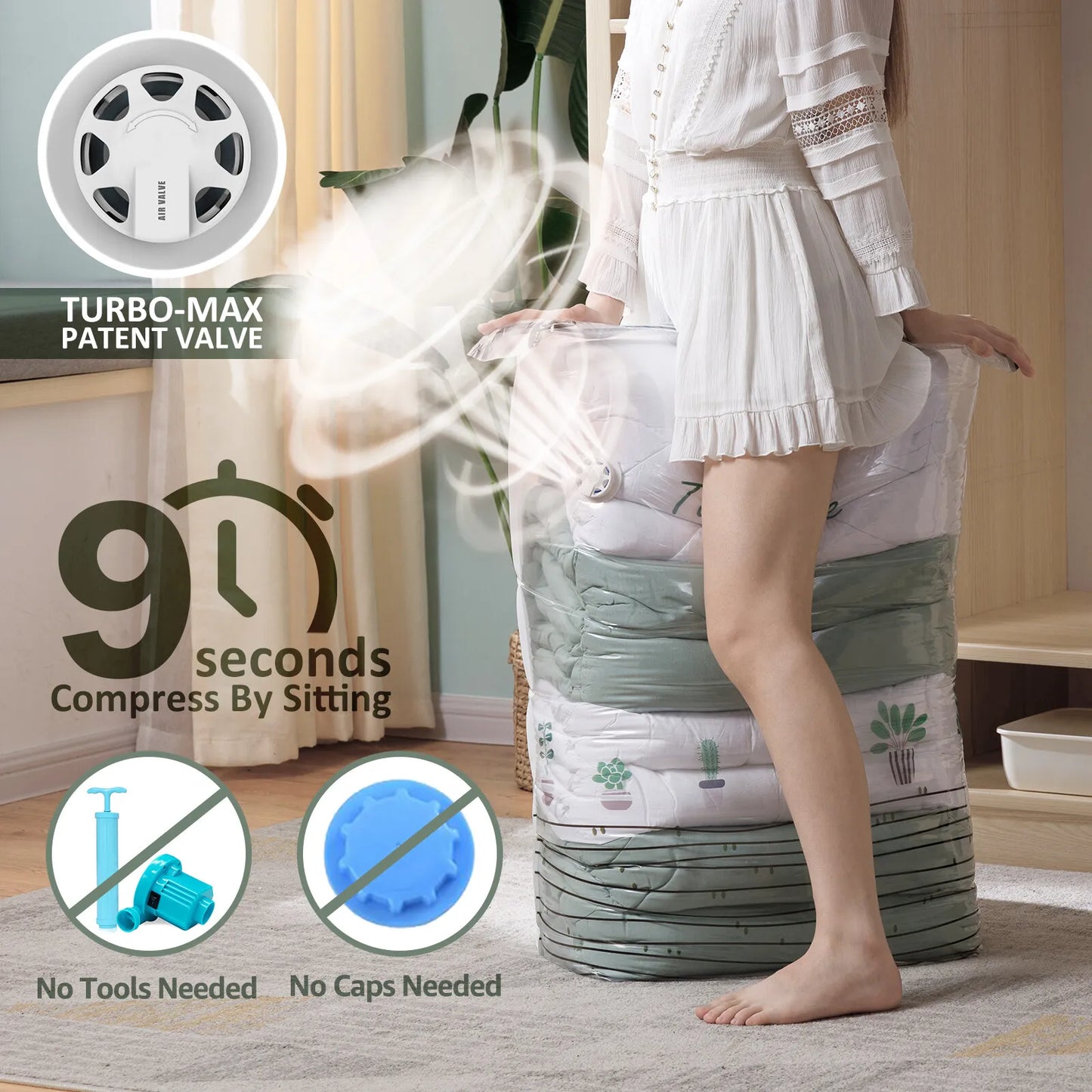VacuBloom® – Large Cubic Vacuum Storage Bags - Vista 2 del producto