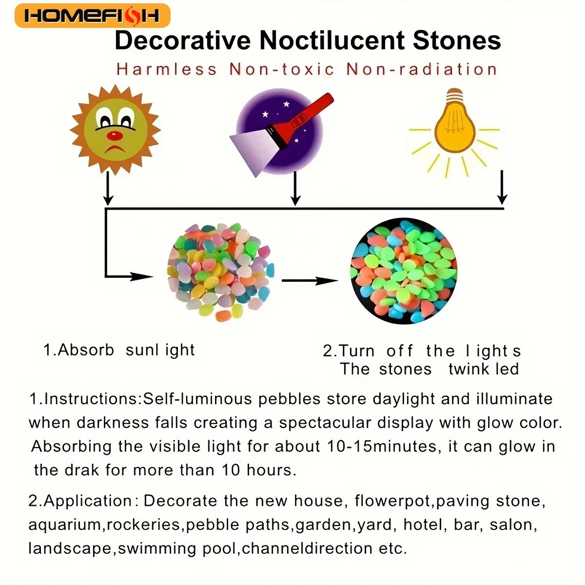 GardenGlow® – In The Dark Pebbles Resin - Vista 7 del producto