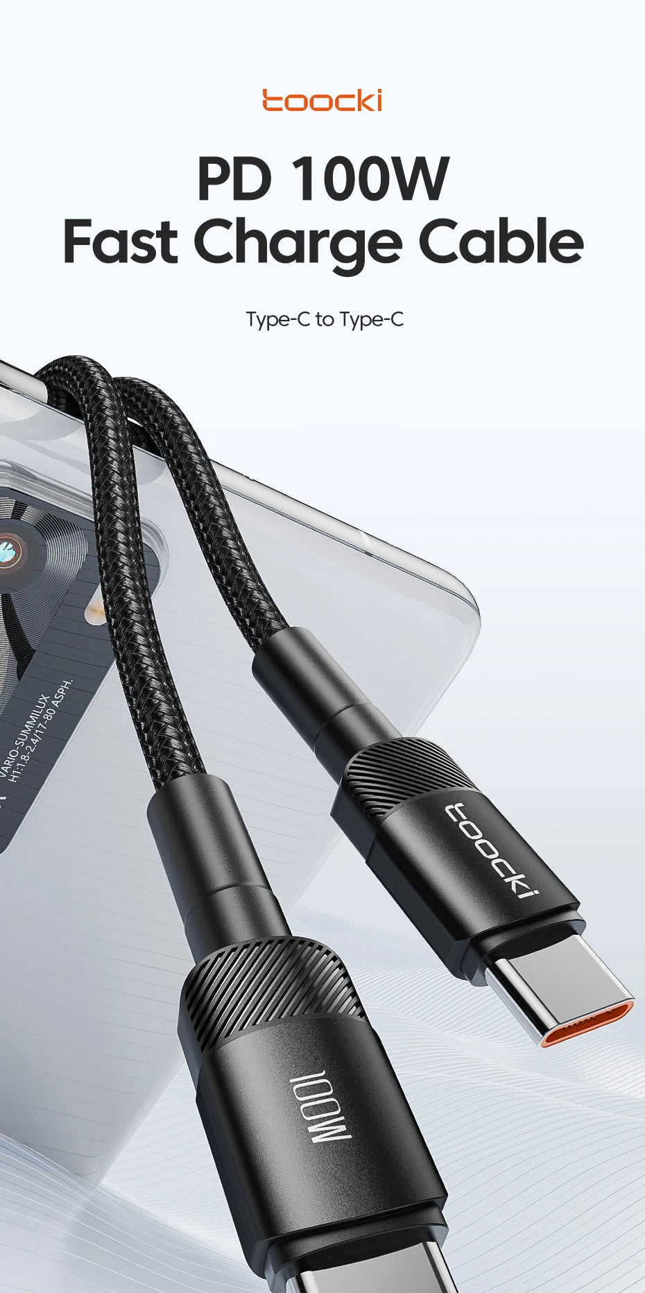 Toocki100W® – Type C to USB C - Vista 7 del producto