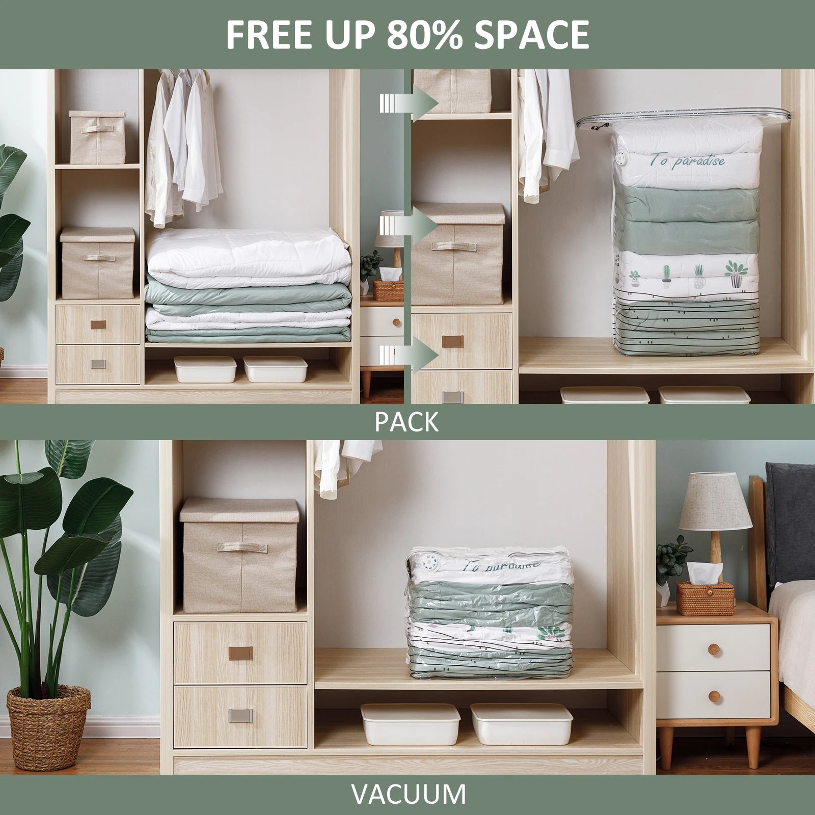 VacuBloom® – Large Cubic Vacuum Storage Bags - Vista 6 del producto