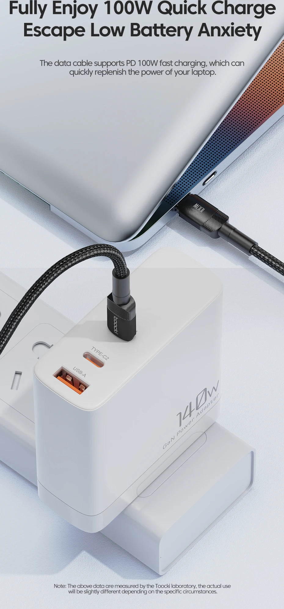 Toocki100W® – Type C to USB C - Vista 9 del producto