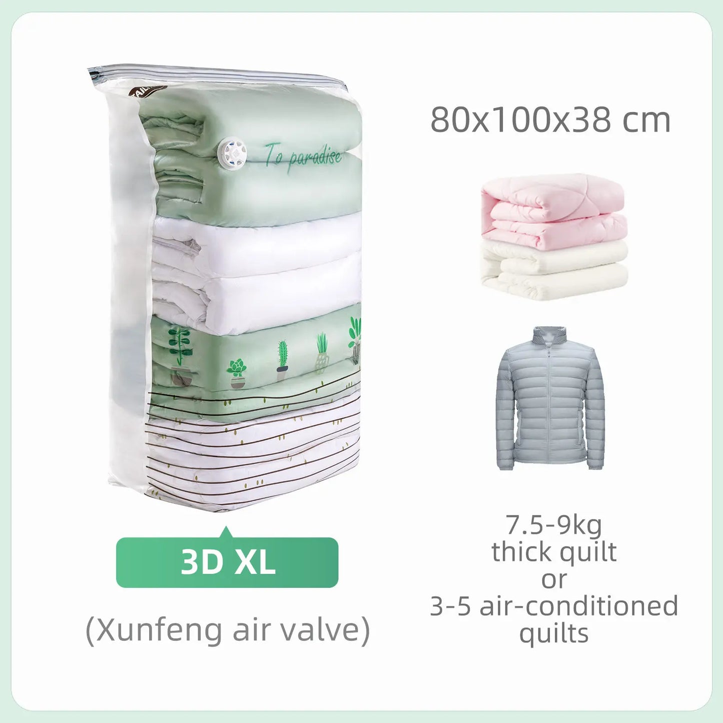 VacuBloom® – Large Cubic Vacuum Storage Bags - Vista 9 del producto