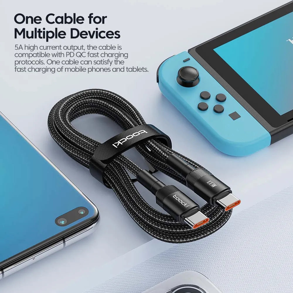 Toocki100W® – Type C to USB C - Vista 3 del producto