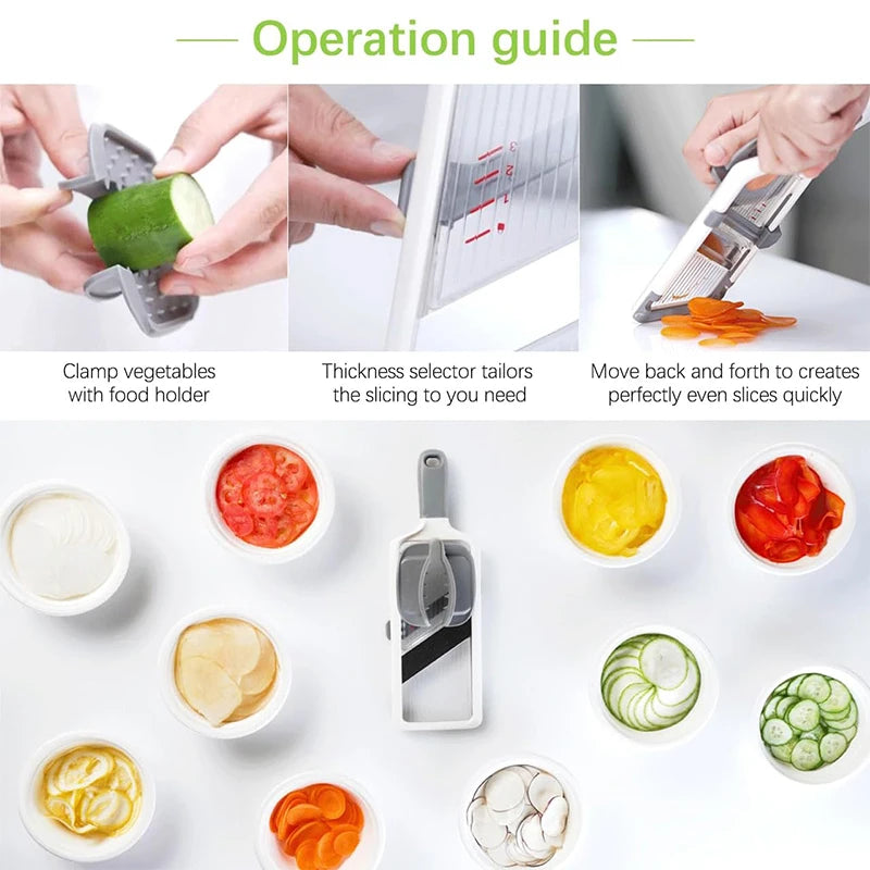 MultiSlice® – Handheld Adjustable Mandoline Slicer - Vista 4 del producto