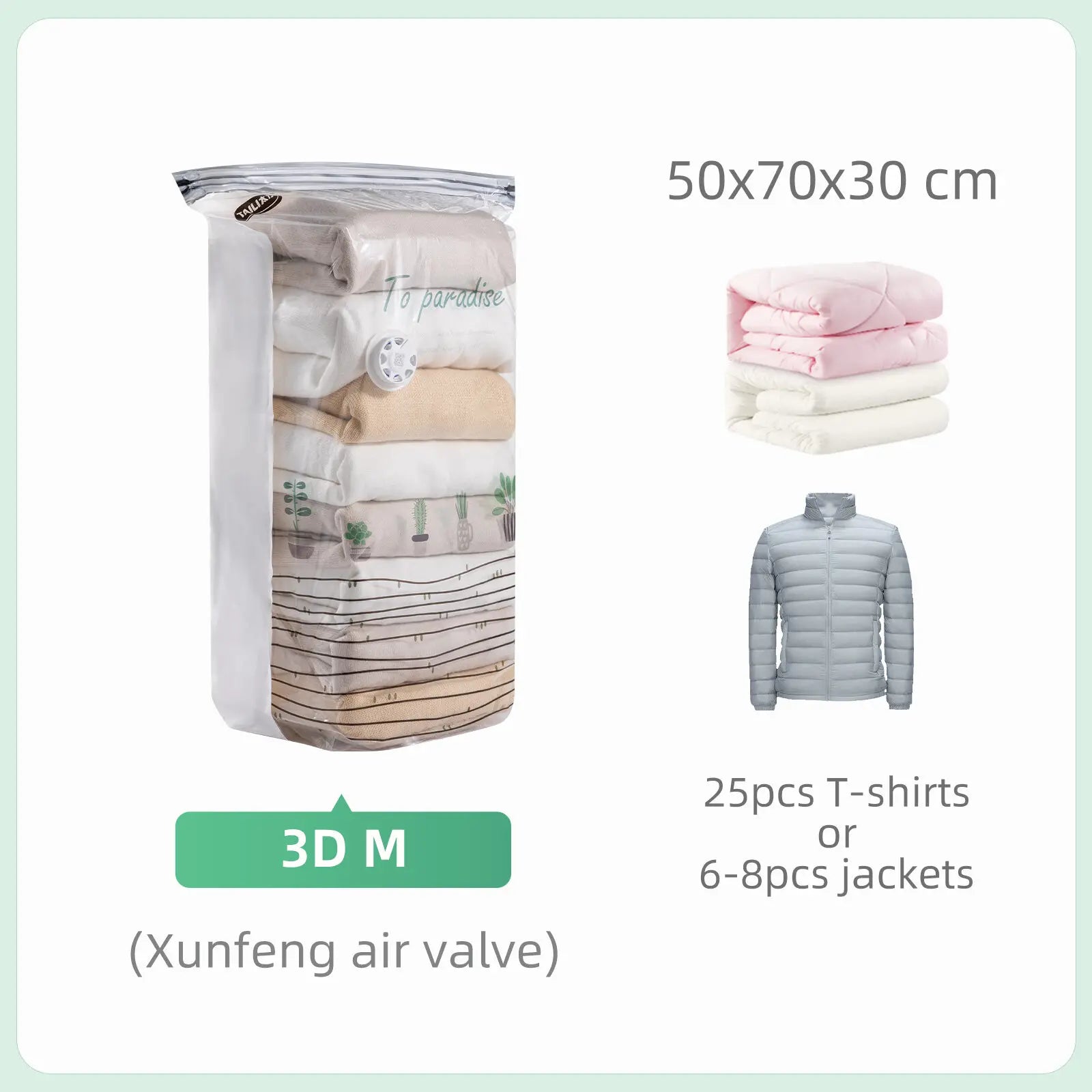 VacuBloom® – Large Cubic Vacuum Storage Bags - Vista 11 del producto