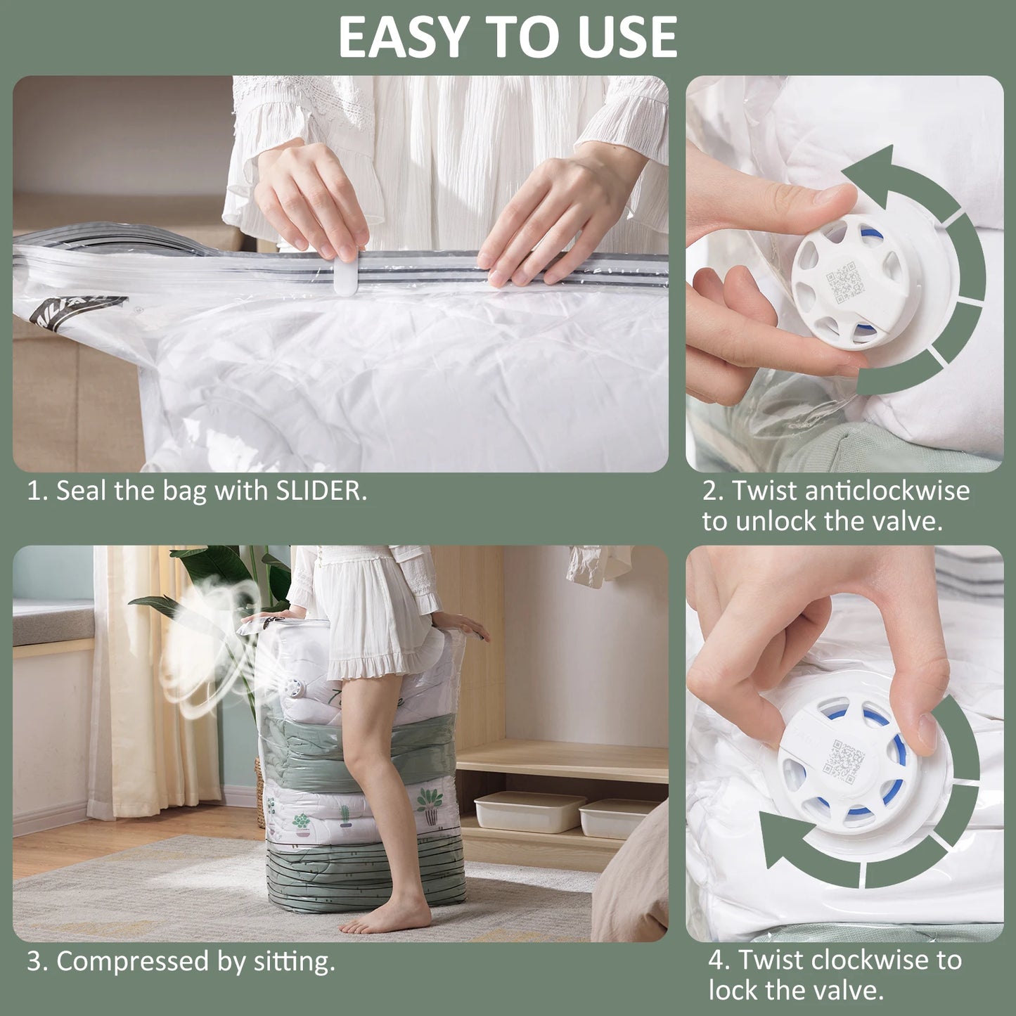 VacuBloom® – Large Cubic Vacuum Storage Bags - Vista 5 del producto