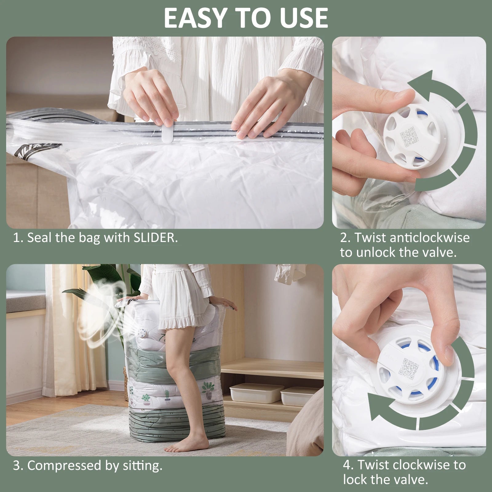 VacuBloom® – Large Cubic Vacuum Storage Bags - Vista 5 del producto