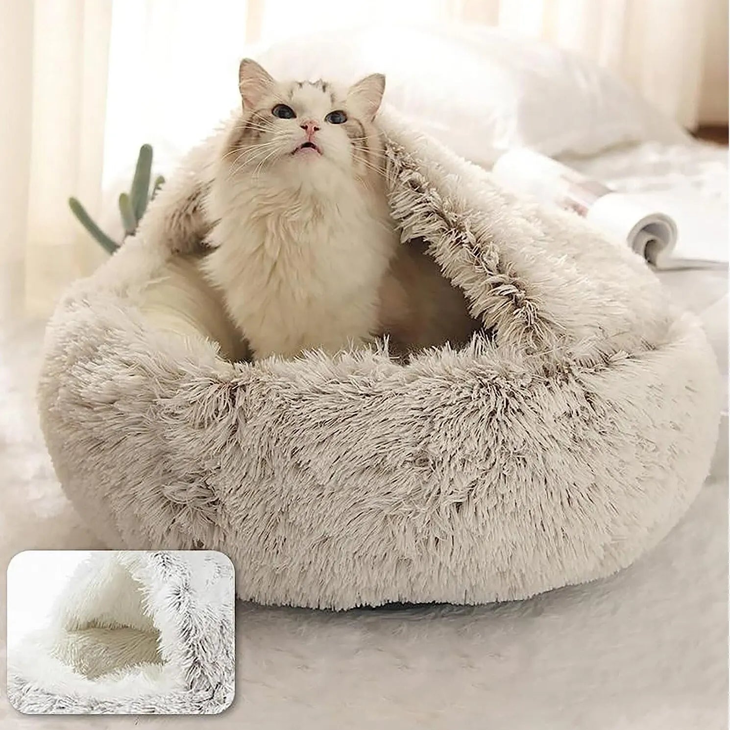 CozyNest® – Soft Plush Pet Bed with - Vista 5 del producto