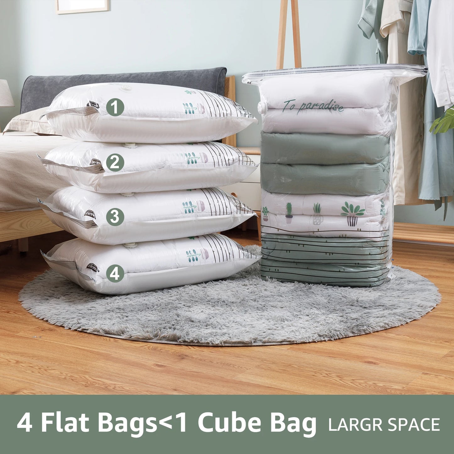 VacuBloom® – Large Cubic Vacuum Storage Bags - Vista 3 del producto