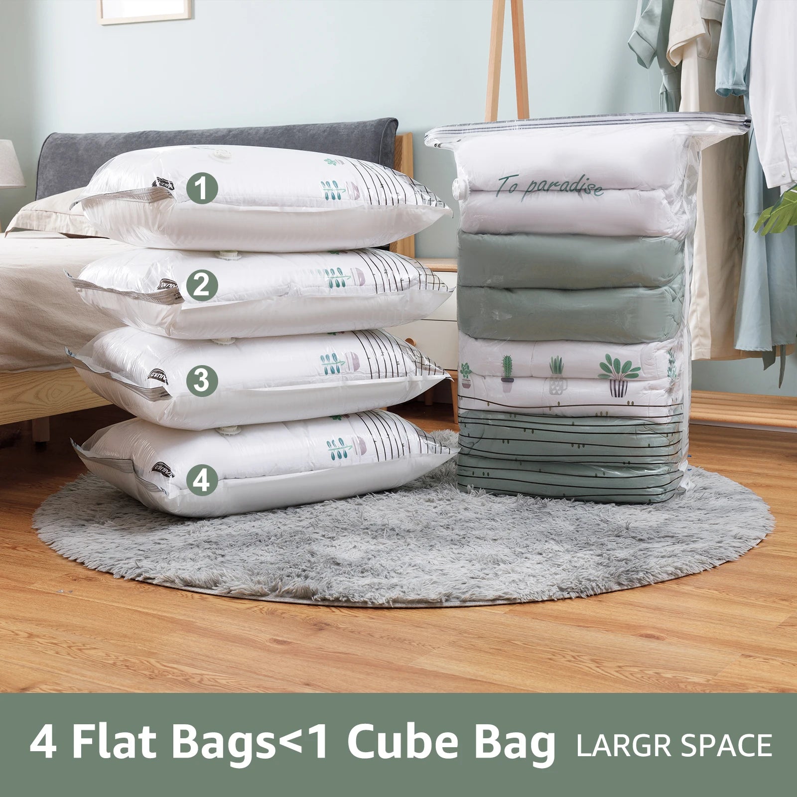 VacuBloom® – Large Cubic Vacuum Storage Bags - Vista 3 del producto
