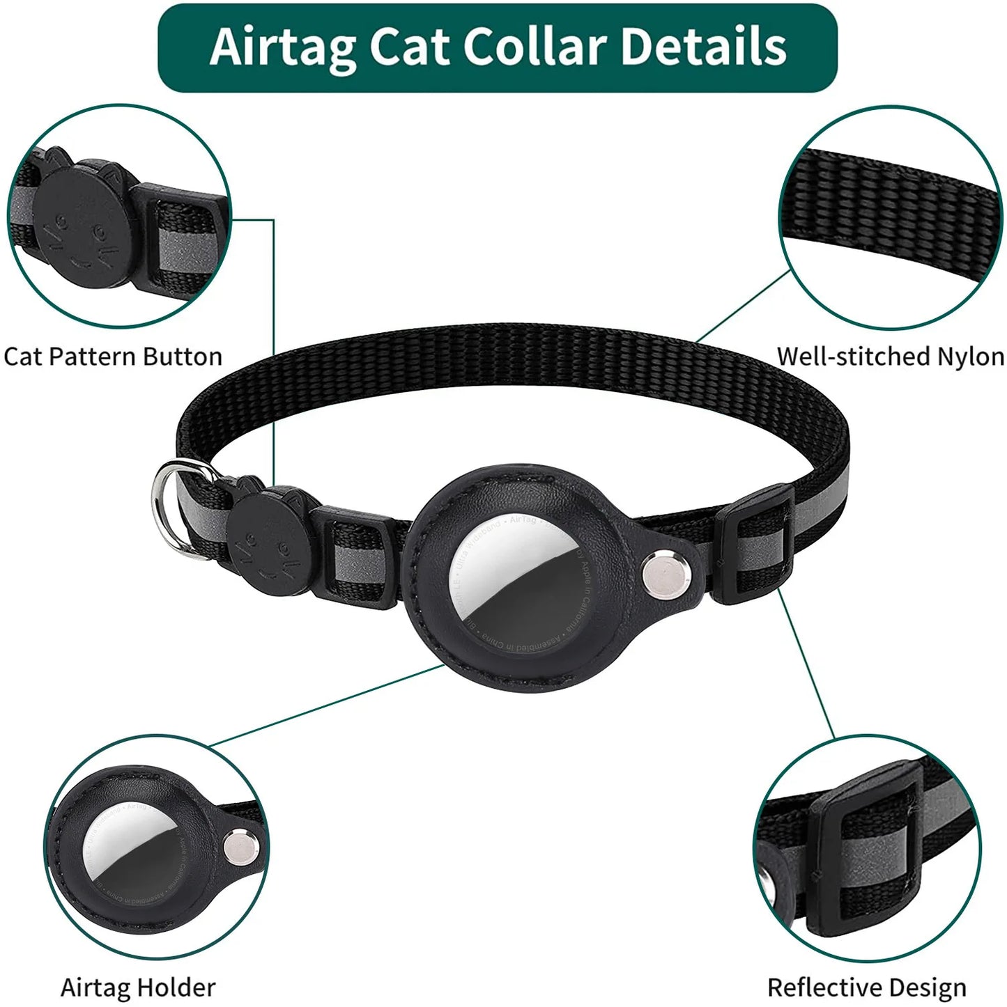 Track & Tinkle® – Reflective AirTag Pet Tracker Collar - Vista 2 del producto