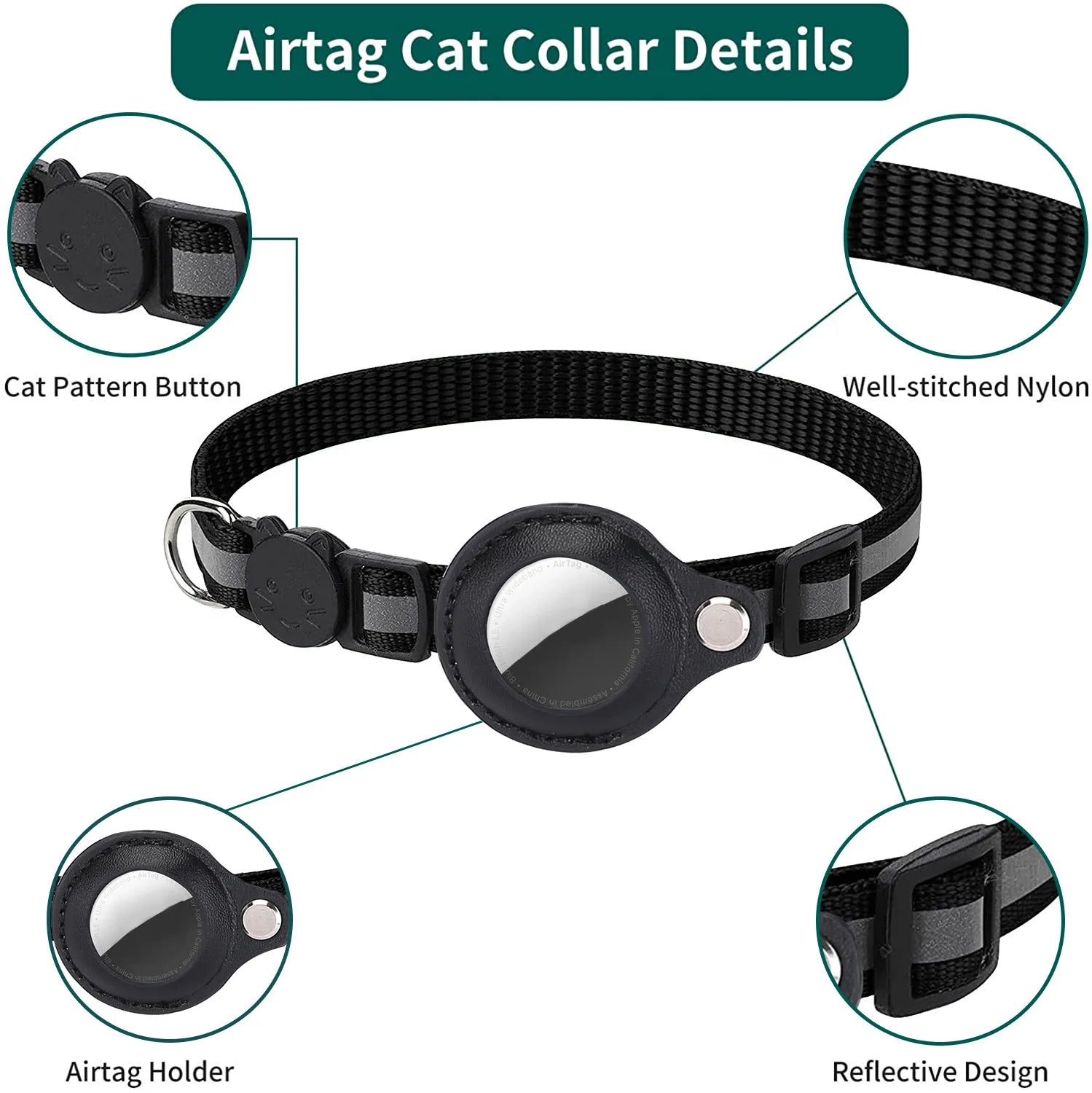 Track & Tinkle® – Reflective AirTag Pet Tracker Collar - Vista 2 del producto