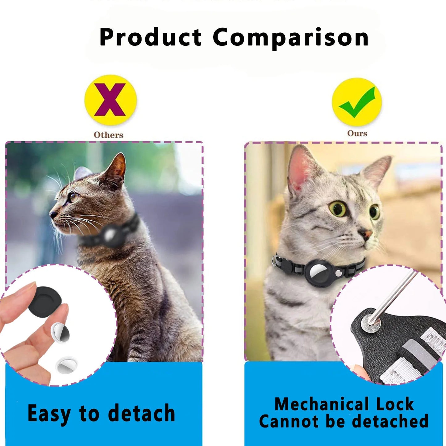 Track & Tinkle® – Reflective AirTag Pet Tracker Collar - Vista 3 del producto
