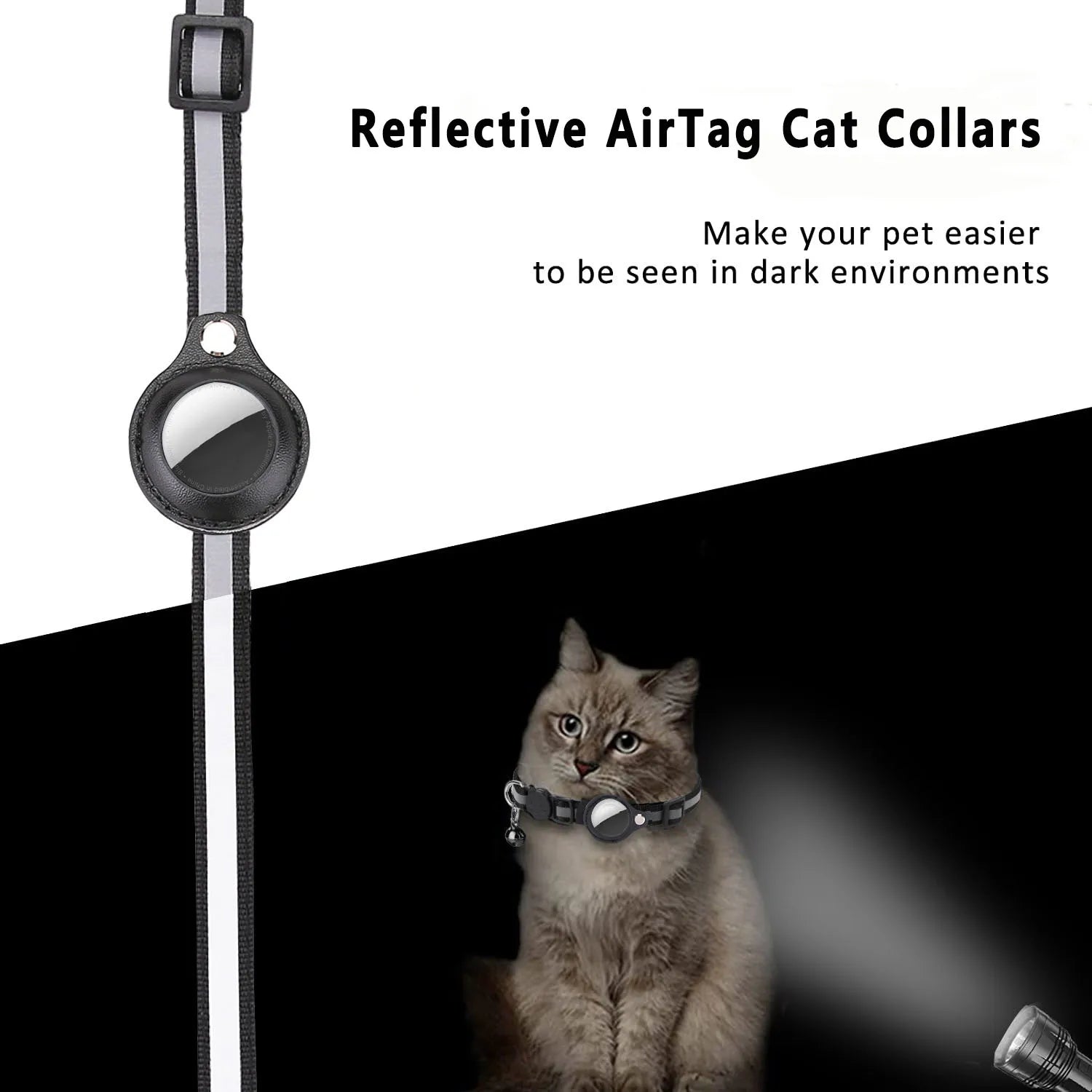 Track & Tinkle® – Reflective AirTag Pet Tracker Collar - Vista 6 del producto