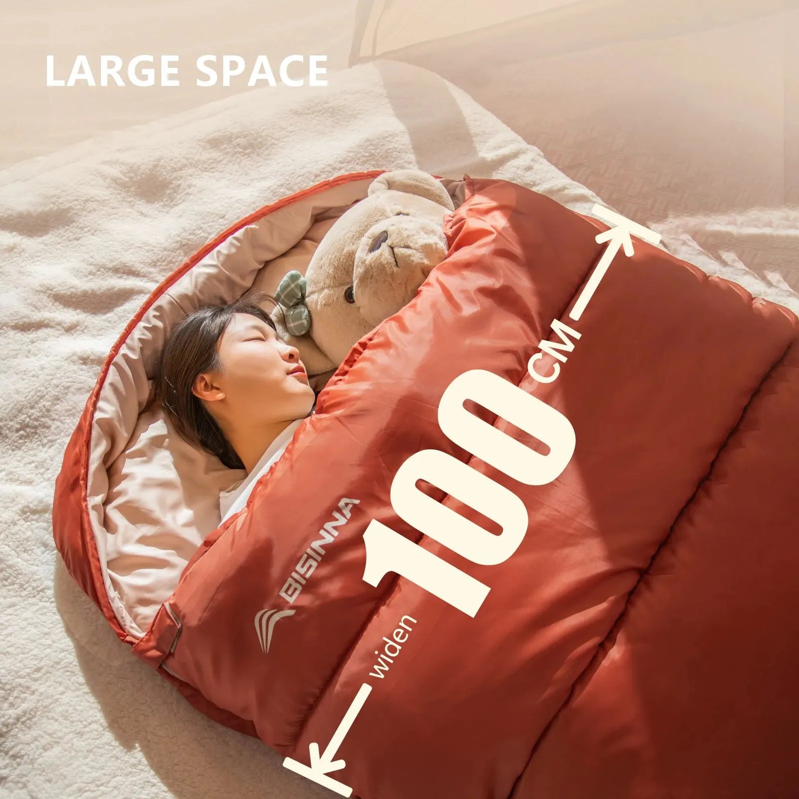TrailHaven® – Lightweight 3-Season Camping Sleeping Bag - Vista 3 del producto